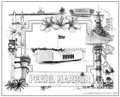 Custom Black and White Pearl Harbor Print